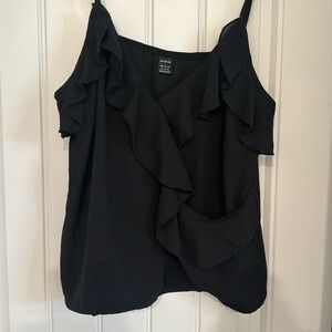Black ruffle tank